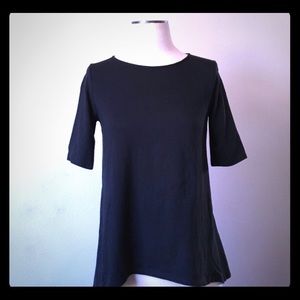 Madewell High-low Black T-shirt with back zipper
